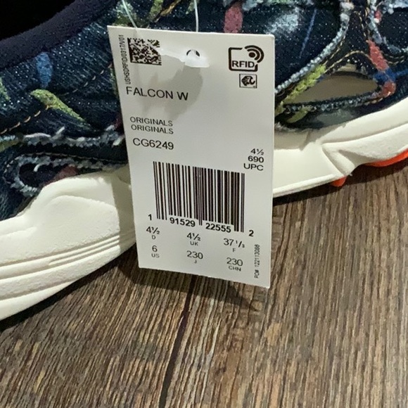 NEW Adidas Originals Women's Denim Falcon Fashion Retro Sneakers CG6249 Sz 6 - Picture 7 of 8